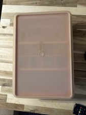 Vintage Tupperware Tuppercraft Organizer w/ Lid 1421-6 Burnt Orange 4 Piece Set