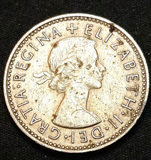 Britain  1958 British One 1 Shilling Lion Shield Coin  Queen Elizabeth II Lion S