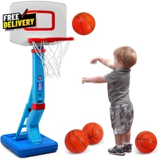Toddler Basketball Hoop Height Adjustable Kids Hoop for Indoor & Outdoor Play...