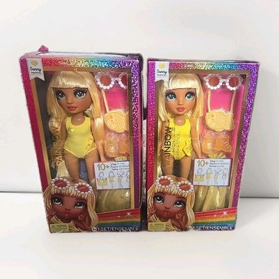 2  Rainbow High Swim & Style Sunny Madison 10+ Ways to Style Shine Brighter NIB
