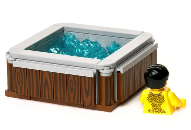 LEGO Minifigura de bañera de hidromasaje impresa con almohadilla personalizada CB Dad Bod Minifigura Nueva Foto 2 de 2