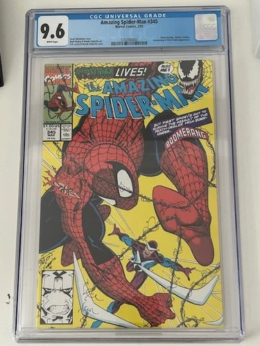 Amazing Spider-Man #345 Marvel Comics 1991 Venom Boomerang Appearance CGC 9.6