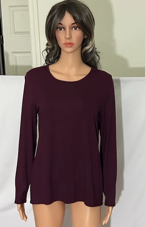 Camiseta Chico’s The Ultimate para mujer cuello redondo camiseta granate talla 1, mediana nueva sin etiquetas Foto 3 de 4