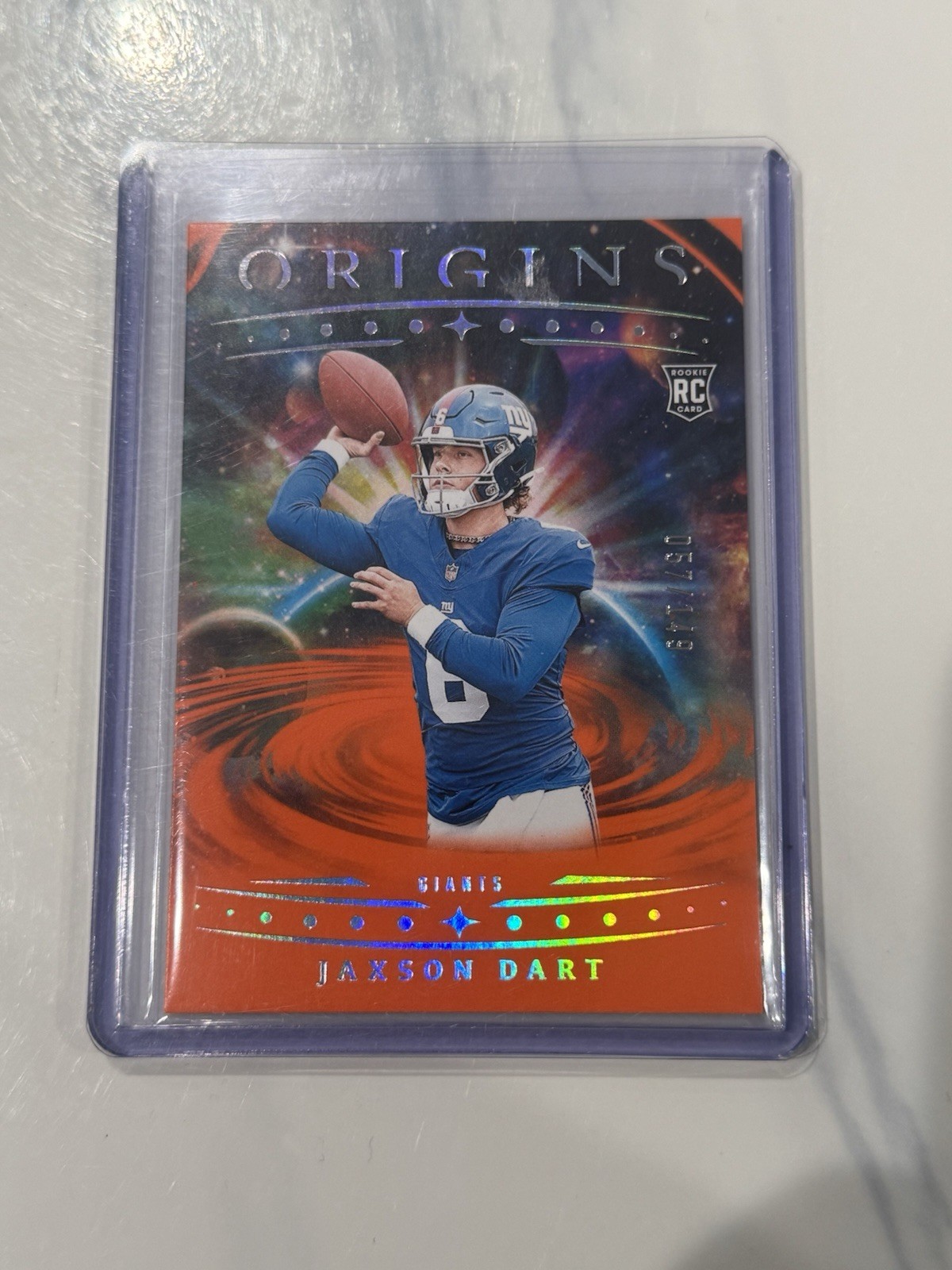 2025 Panini Origins - Rookies Jaxson Dart, Jaxson Dart #145 Orange /149 (RC)