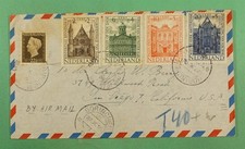 DR WHO 1949 NETHERLANDS SEMI POST GORINCHEM AIRMAIL TO USA POSTAGE DUE R22261