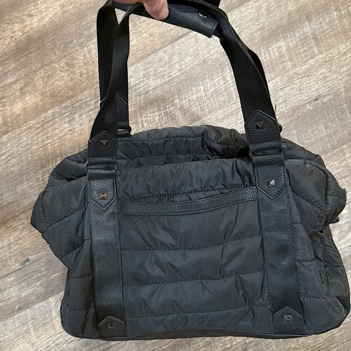 Cynthia Rowley Black Nylon Convertible Backpack Crossbody Minimal Travel Bag Cynthia Rowley Large Nylon Travel Bag - Black Luggage and  main image 2