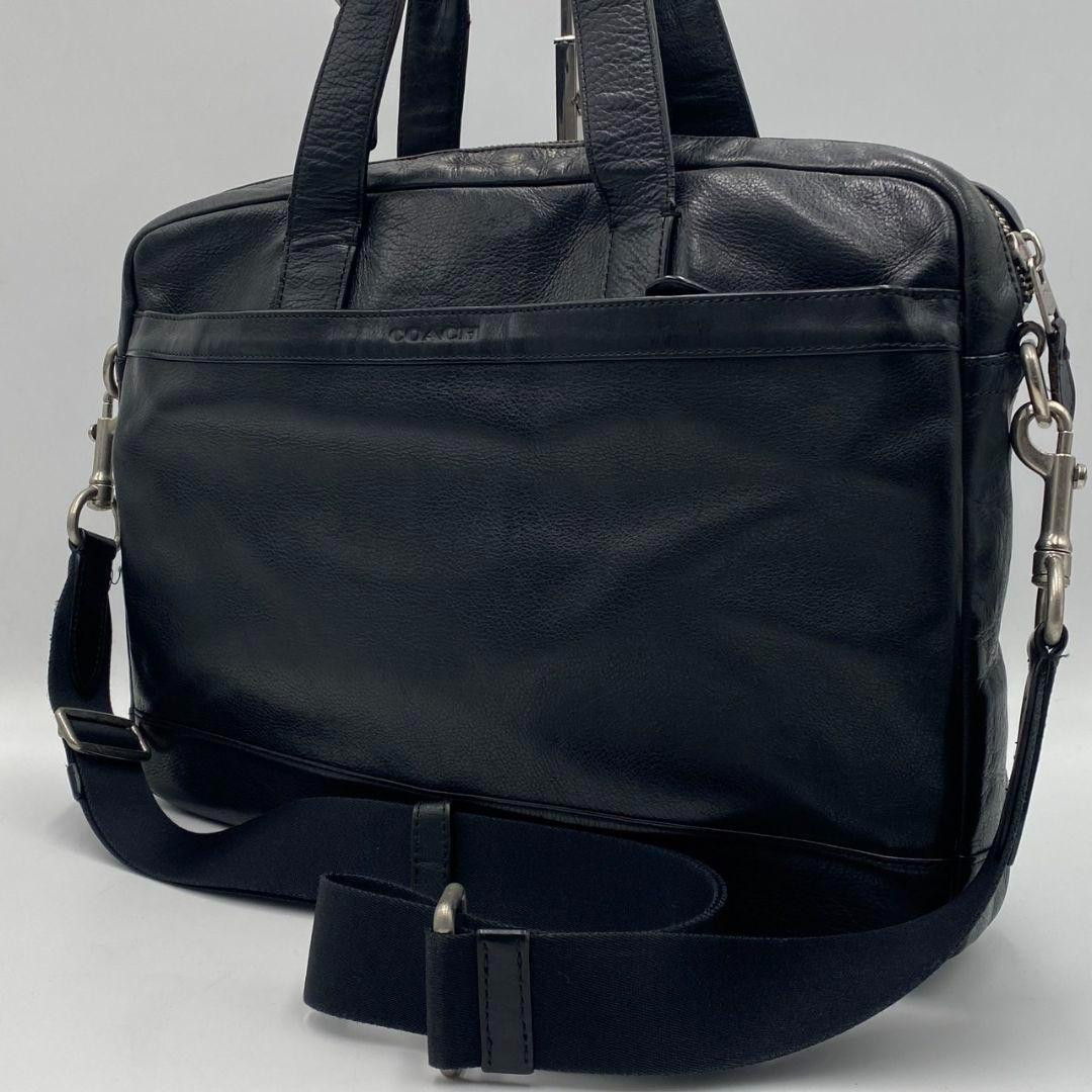 Coach Hudson 2Way Briefcase Leather Business Bag Black A4 Coach Hudson 2Way Briefcase Leather Business Bag Black A4