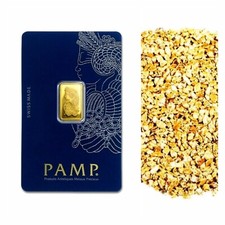 2.5 G PAMP SUISSE LADY FORTUNA 24K GOLD BAR + 10 PIECE ALASKAN PURE GOLD NUGS 3461.94 per troy oz