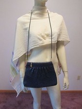 Y S Vintage Blue Metal Mesh Crossbody Shoulder Bag EUC