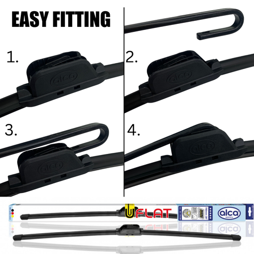 alca Flat Set of 2 Front Wiper Blades Fits Mazda 3 2013-2018 AH 24"18" - Picture 3 of 6