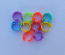 10,25,50 or 100 Poultry Clip Leg Rings 8mm Chicken Hatching Pigeon Pheasant Bird