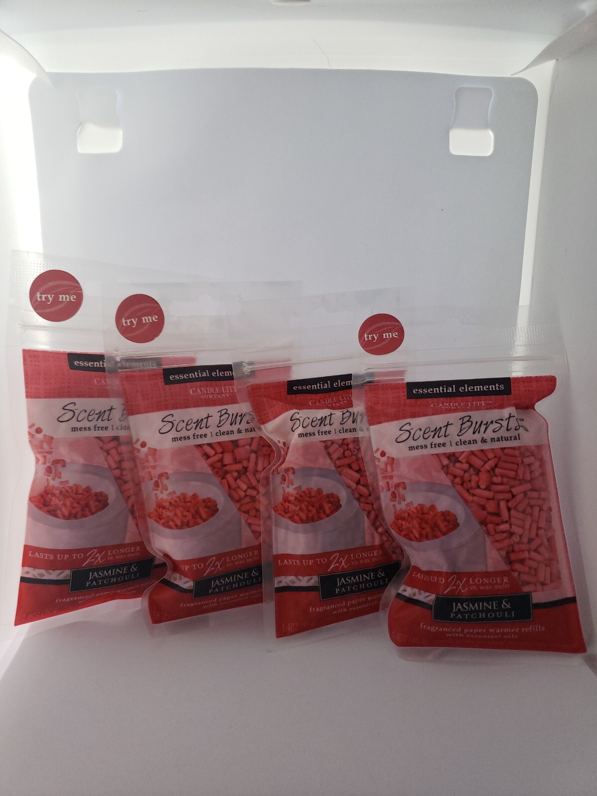 4 Candle Lite Scent Bursts Jasmine & Patchouli Paper Warmer Refill