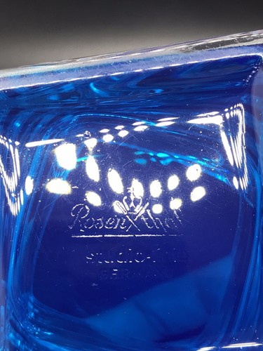 Crystal Holder Vase Rosenthal Turnus Blue Studio Linie Germany Cube Tesseract - Picture 7 of 11