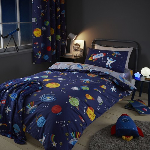 Catherine Lansfield Lost In Space Children's Duvet Cover Bedroom Range Blue/Grey - Picture 38 of 70