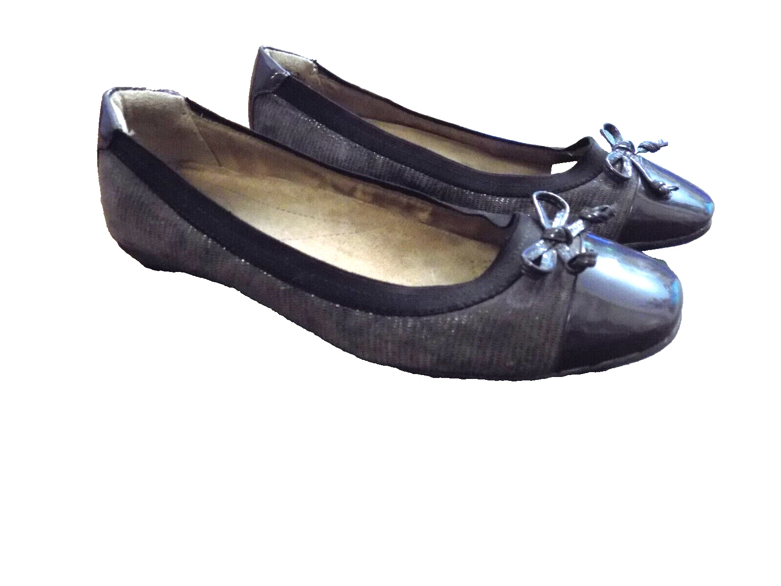 Clarks Artisan Us intime ottimeioni condiz Cand Glown Brown Taupeo Fiocco Pat Cap Toelet Ballet p 6