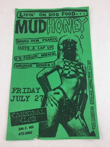 Mudhoney - Grunge Bones July 27 1990 Cannibal Club Texas Concert Poster 8.5 x 14 - Picture 3 of 6