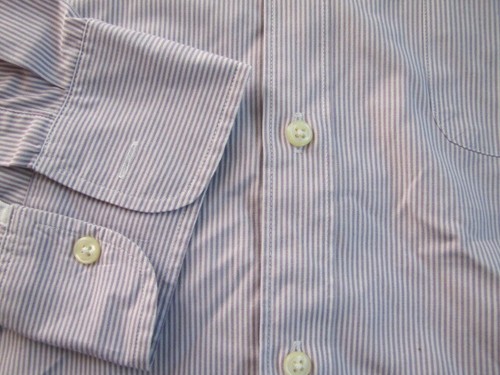 J. CREW Button Front Mens Shirt SIZE MEDIUM Light Purple Stripe Long Sleeve 2Ply - Picture 8 of 8
