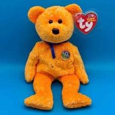 TY Beanie Baby - DECADE the Bear (Orange Version) (8.5 inch)