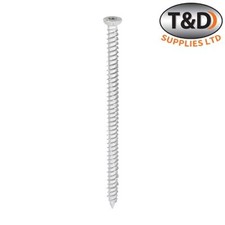 100Pack Concrete Screws - 7.5x120mm TX Flat Countersunk Exterior Fixings, Silver