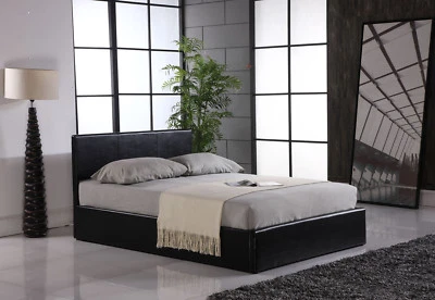 MODERNIQUE Faux Leather Ottoman Storage Bed 4 sizes 3 Colour & Orthopaedic Memory Mattress