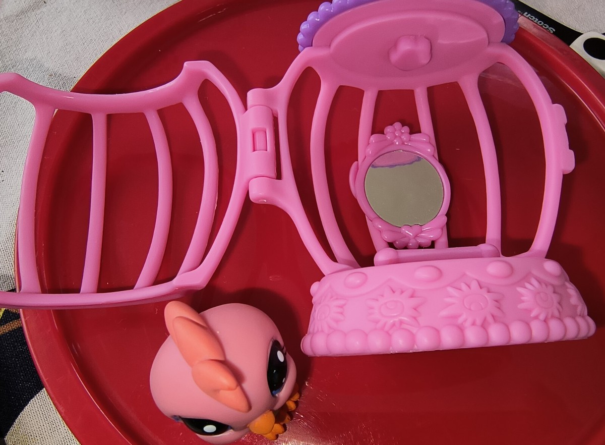 2006 lps littlest pet shop Dark Pink #854 Plus Bird Cage W
