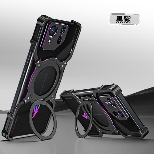 Magnetic Metal Armor X Type Rimless Stand Case For Asus ROG Phone 9 8 / 9 8 Pro - Picture 18 of 28
