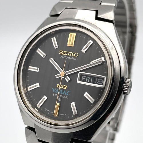 KING SEIKO VANAC Watch Automatic 34.5mm Men's Black Dial Round 5246-6041 Used