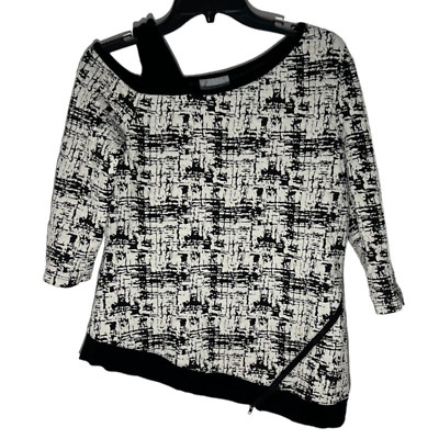 Lynn Ritchie Silver Womens Size M Asymmetric Top Zip Detail One