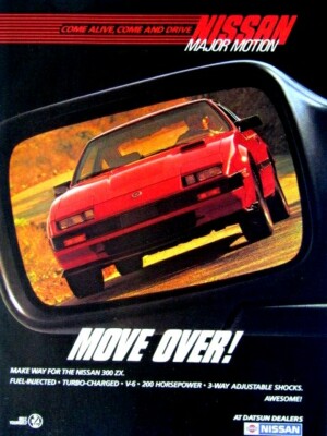 1985 NISSAN 300 ZX RED LINES Move Over ! Original Print Ad 8.5 x
