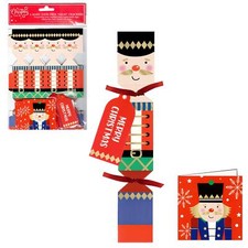 6 Pack Make your Own Treat Christmas Cracker Kit & Cards - Nutcracker Design