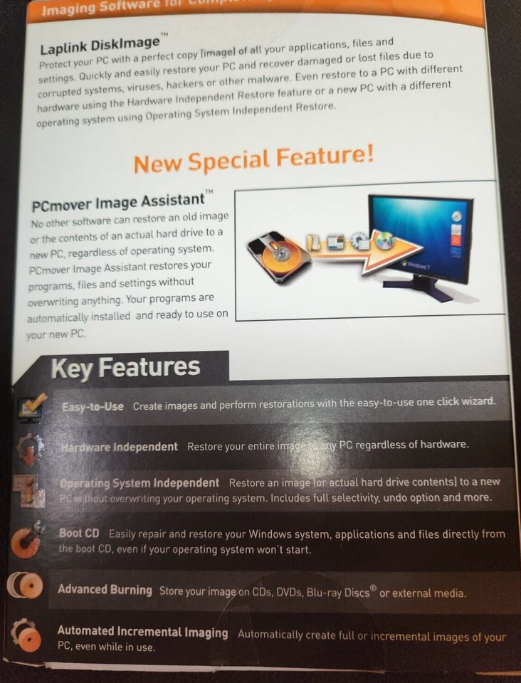 NEW Laplink DiskImage Backup & Recovery Software-PC Mover-Restore Old Images - Image 2 of 2