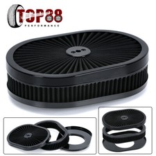 12x2 Washable Oval Filter Flow Air Cleaner For 5-18 Opening Carbs 12 By 2