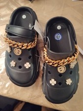 NEw ladies  fashion  Clogs Black Strap Slip On   Shoes saNDALS