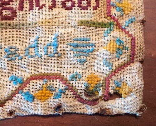 Antique Needlework Sampler Williams Family Record 1855 1861 - Picture 9 of 19