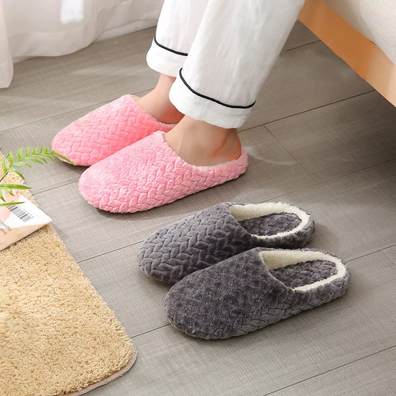 Men Women Slippers Slip On Soft Winter Warm Ladies Home Indoor | eBay