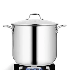 NutriChef Stainless Steel Stockpot - Heavy Duty Induction Pot, Soup Pot With Lid
