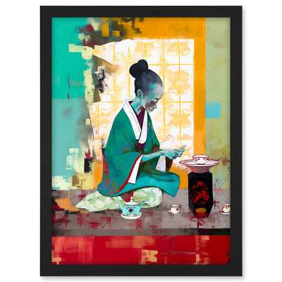 Traditional Japanese Tea Ceremony Scene Framed Wall Art Picture Print A3
