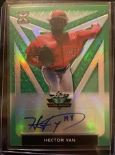 HECTOR YAN 66/99 AUTO 2020 Leaf Valiant Baseball PRIZM GREEN XRC RC Angels
