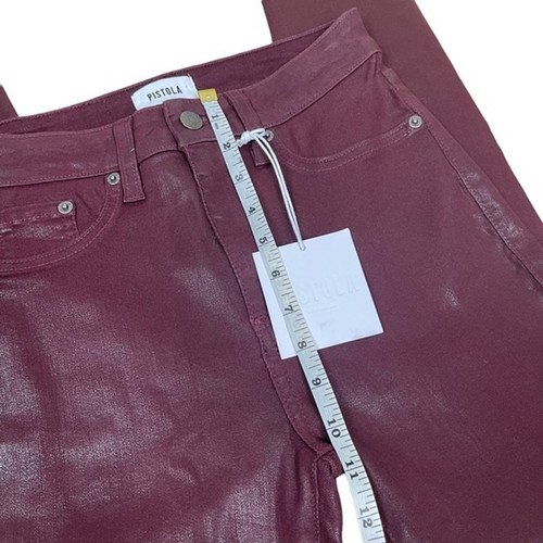 PISTOLA NWT Aline High Rise Skinny in Coated Sangria Size 26 - Picture 10 of 12