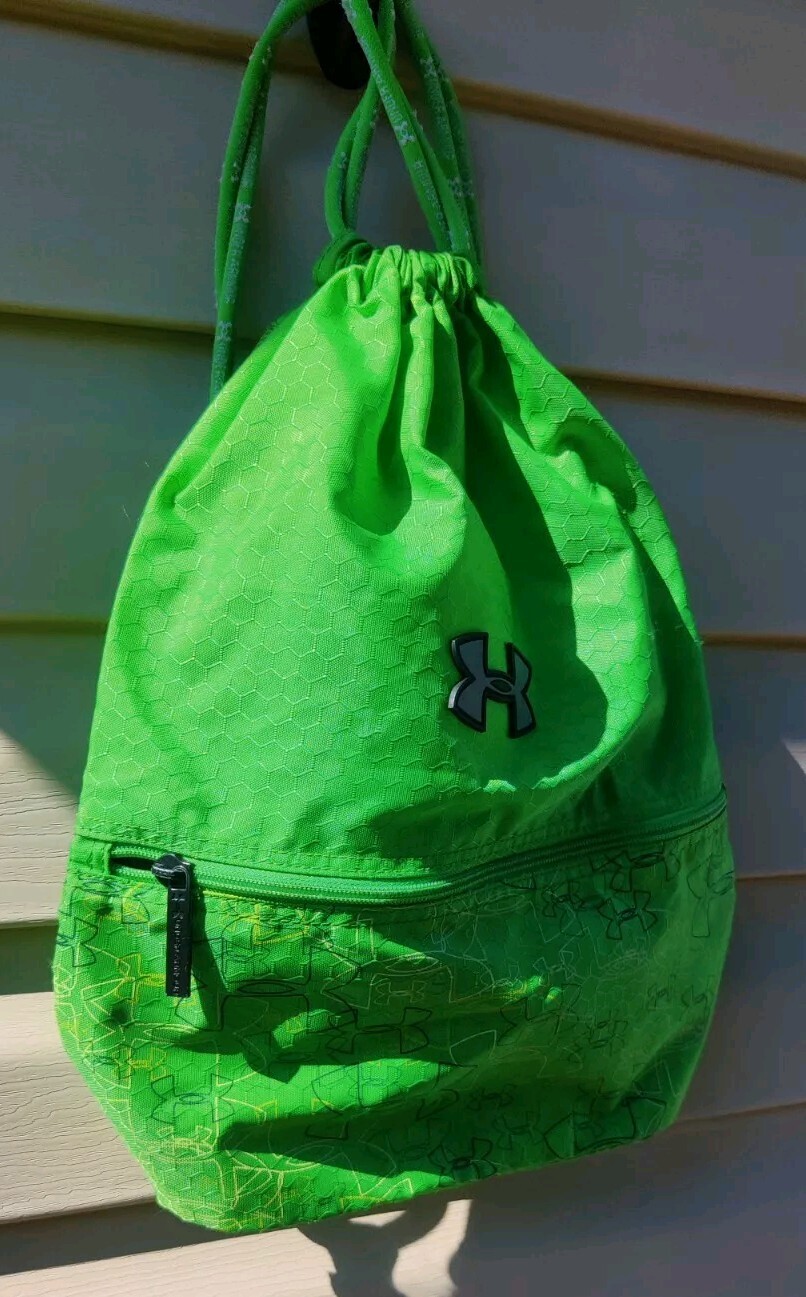 Under Armour Backpack Green Drawstring Tote Bag R… - image 3