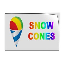 Decal Stickers Snow Cones Food and Drink Vinyl Store Sign Label Retail