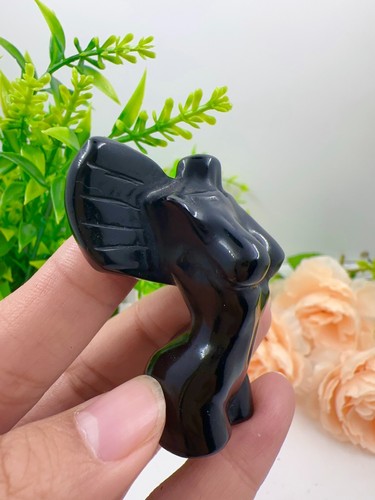 Obsidian angel Body with wings Crystal healing stones Lady body with wings 1pcs - Picture 5 of 6