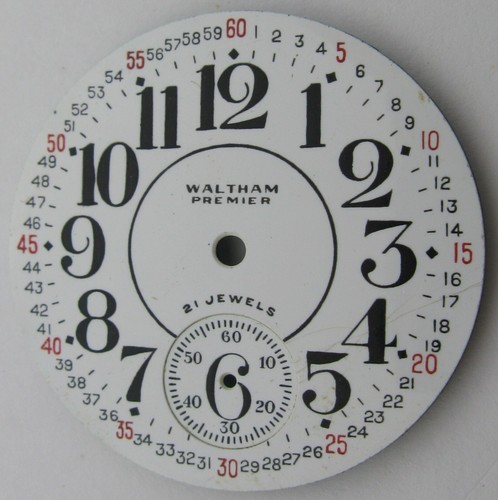 Waltham Premier 21 J. 16er Jahre beschädigtes Porzellan Montgomery Zifferblatt 42,3 mm - Bild 1 von 3