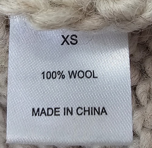 FRANCES VALENTINE 100% Wool Contrast Border Cardigan Sweater in Oatmeal XS $598 - Picture 8 of 8