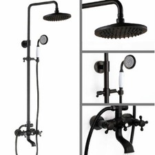 Oil Rubbed Brass Bathroom Rain Shower Faucet Set Wall Hand Shower Tub Tap 2rs382