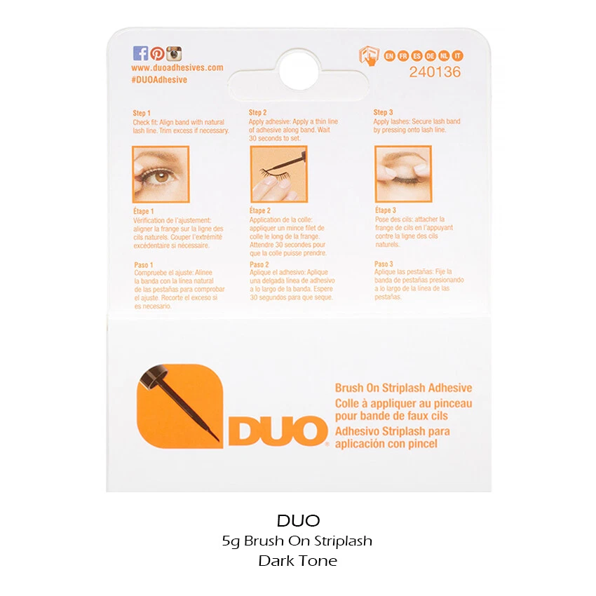1 DUO Cepillo en Striplash Adhesivo Pegamento para Pestañas "DUO56896 - Oscuro 5g" *Joy's* Foto 2 de 3