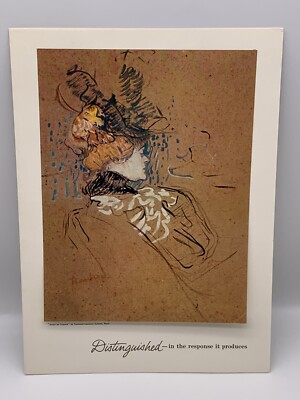 Pfizer Advertising August 1963 Distinguished Art Print Profil de Femme Toulouse