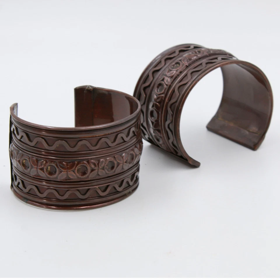 Armreif Set 2 STK Armspangen Kupfer Reif Kelten Larp Mittelalter Druiden Cuff B - Bild 2 von 3