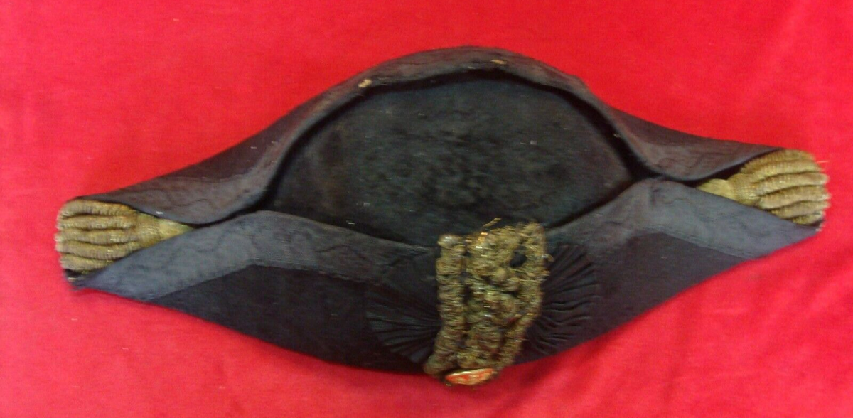 At Auction: Militaria : a 19thC Royal Navy Officer's bicorn hat by J