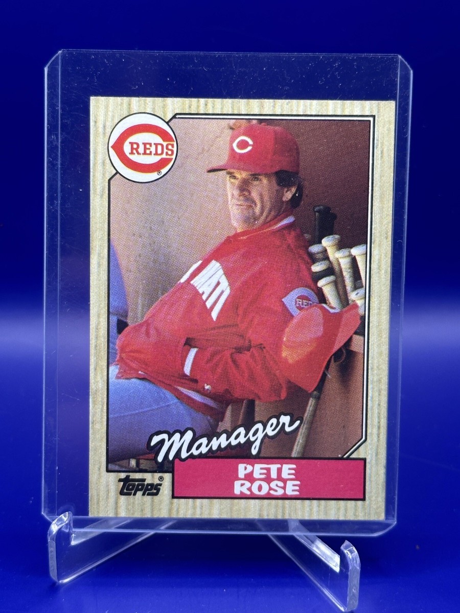 1987 topps pete rose cincinnati reds #393 rare baseball card PETE ROSE 1987 TOPPS BASEBALL CARD #393 Cincinnati Reds Player Manager